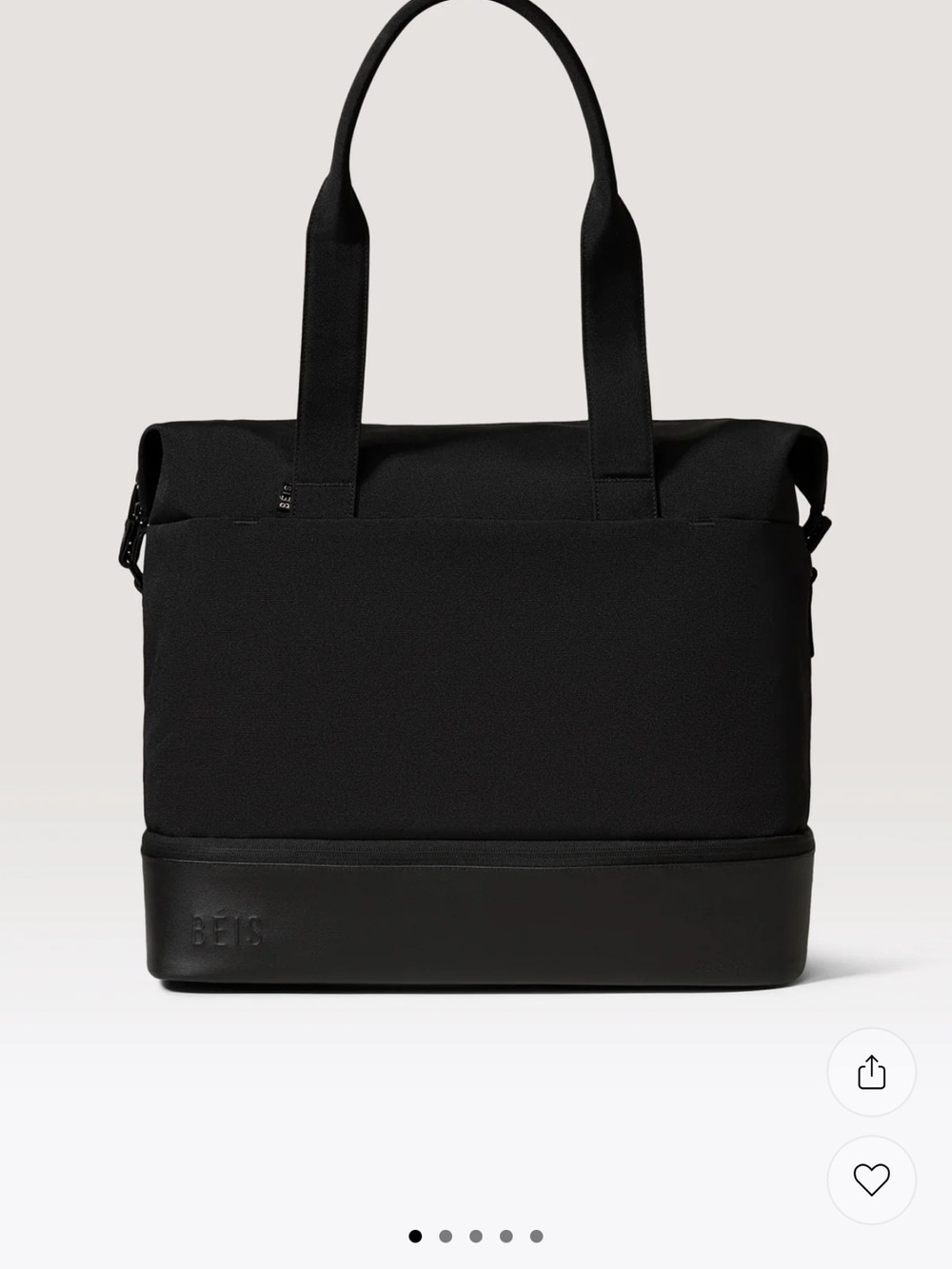 BEIS Black NEW Weekender with Lower Storage Compartment